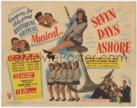 5m255 SEVEN DAYS ASHORE TC 1944 Wally Brown, Alan Carney, Marcy McGuire, sexy dancers!
