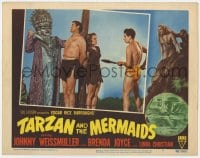 5m741 TARZAN & THE MERMAIDS LC #4 1948 Johnny Weissmuller & Brenda Joyce tied to stake!