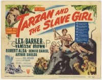 5m288 TARZAN & THE SLAVE GIRL TC 1950 great different art of Lex Barker w/animals & sexy women!