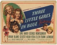 5m298 THREE LITTLE GIRLS IN BLUE TC 1946 sexy June Haver, Vivian Blaine & Vera-Ellen, Montgomery