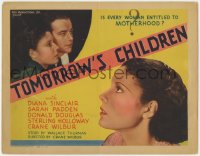 5m308 TOMORROW'S CHILDREN TC 1934 human sterilization, is every woman entitled to motherhood, rare!