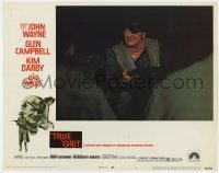 5m794 TRUE GRIT LC #7 1969 c/u of John Wayne as Rooster Cogburn wearing eyepatch & pointing gun!
