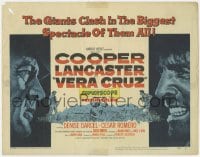 5m321 VERA CRUZ TC 1955 great artwork of Gary Cooper & Burt Lancaster, directed by Robert Aldrich!