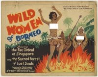 5m330 WILD WOMEN OF BORNEO TC 1932 art of topless native woman dancing through fire, ultra rare!