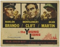 5m337 YOUNG LIONS TC 1958 art of Nazi Marlon Brando, Dean Martin & Montgomery Clift in World War II