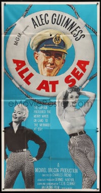 5p598 ALL AT SEA 3sh 1957 great art of captain Alec Guinness + two sexy English ladies!