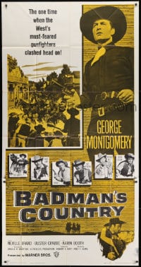 5p613 BADMAN'S COUNTRY 3sh 1958 George Montgomery as Pat Garrett, Buster Crabbe as Wyatt Earp!