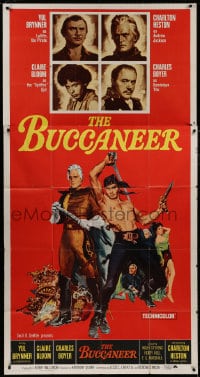 5p637 BUCCANEER 3sh R1965 Yul Brynner, Charlton Heston, directed by Anthony Quinn!