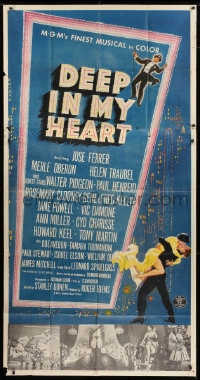 5p673 DEEP IN MY HEART 3sh 1954 MGM's finest all-star musical with 13 top MGM stars, dancing art!
