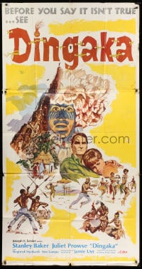 5p684 DINGAKA 3sh 1965 Jamie Uys, cool artwork of South African native tribe!