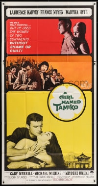 5p718 GIRL NAMED TAMIKO 3sh 1962 John Sturges, Laurence Harvey used women without shame!