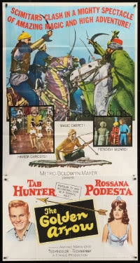 5p721 GOLDEN ARROW 3sh 1963 Tab Hunter, sexy Rossana Podesta, amazing magic & high adventure!