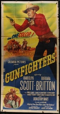 5p726 GUNFIGHTERS 3sh 1947 Randolph Scott & Barbara Britton in Zane Grey's romance of the West!