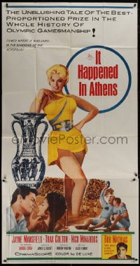 5p758 IT HAPPENED IN ATHENS 3sh 1962 super sexy Jayne Mansfield rivals Helen of Troy, Olympics!
