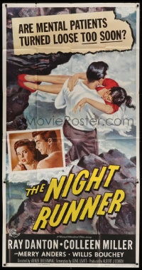 5p836 NIGHT RUNNER 3sh 1957 are mental patients turned loose too soon, cool artwork!