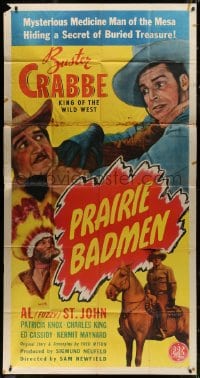 5p856 PRAIRIE BADMEN 3sh 1946 cowboy Buster Crabbe King of the Wild West looks for buried treasure!