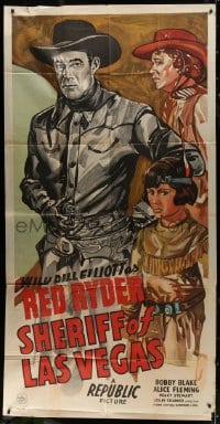 5p887 SHERIFF OF LAS VEGAS 3sh 1944 art of Wild Bill Elliot as Red Ryder & Blake as Little Beaver!