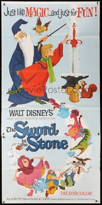 5p911 SWORD IN THE STONE 3sh 1964 Disney's cartoon story of young King Arthur & Merlin the Wizard!