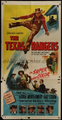 5p917 TEXAS RANGERS 3sh 1951 art of George Montgomery, lone wolf watchdogs of the Lone Star State!