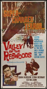 5p930 VALLEY OF THE REDWOODS 3sh 1960 two men and a woman race against time & certain death!