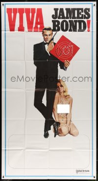 5p936 VIVA JAMES BOND int'l 3sh 1970 artwork of Sean Connery & sexy babe in see-through outfit!