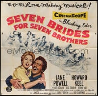 5p103 SEVEN BRIDES FOR SEVEN BROTHERS 6sh 1954 Jane Powell & Howard Keel, classic MGM musical!
