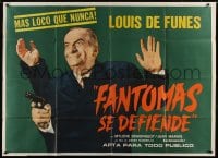 5p379 FANTOMAS STRIKES BACK Argentinean 42x59 1965 Jean Marais, wacky thief Louis De Funes!