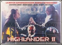 5p381 HIGHLANDER 2 Argentinean 43x58 1991 different image of Christopher Lambert & Sean Connery!
