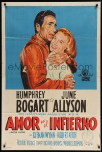5p398 BATTLE CIRCUS Argentinean 1953 great artwork of Humphrey Bogart hugging June Allyson!