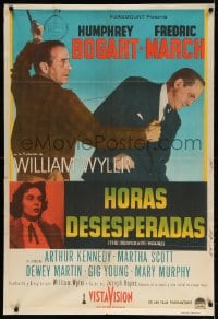 5p442 DESPERATE HOURS Argentinean 1955 Humphrey Bogart attacking Fredric March, William Wyler
