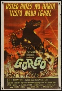 5p466 GORGO Argentinean 1961 great artwork of giant monster terrorizing London by Joseph Smith!