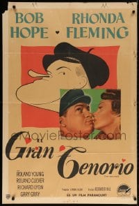 5p467 GREAT LOVER Argentinean 1949 great Hirschfeld art & photo of Bob Hope, Rhonda Fleming!