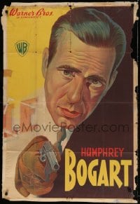 5p471 HUMPHREY BOGART Argentinean 1940s great artwork of the leading man pointing gun, ultra rare!