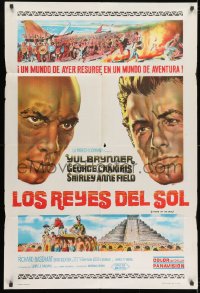 5p485 KINGS OF THE SUN Argentinean 1963 headshot portraits of Yul Brynner & George Chakiris + Mayans!