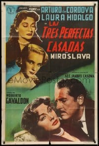 5p491 LAS TRES PERFECTAS CASADAS Argentinean 1952 Arturo de Cordova, Laura Hidalgo, Miroslava