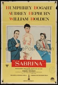 5p539 SABRINA Argentinean 1954 Audrey Hepburn, Humphrey Bogart & William Holden, Billy Wilder!
