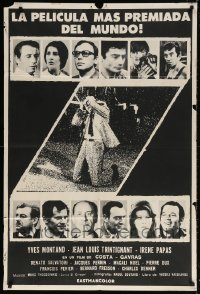5p586 Z pre-awards Argentinean 1969 Yves Montand, Costa-Gavras classic, different image of top cast!