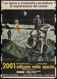 5p196 2001: A SPACE ODYSSEY Cinerama Italian 1p 1968 Kubrick, McCall art, astronauts on moon, rare!