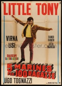 5p197 5 MARINES PER 100 RAGAZZE Italian 1p R1962 full-length image of pop singer Little Tony!