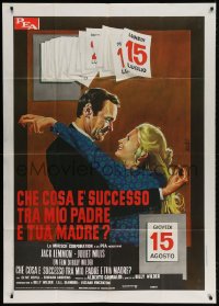 5p205 AVANTI Italian 1p 1973 Billy Wilder, different Nistri art of Jack Lemmon & Juliet Mills!