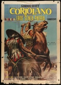 5p220 CORIOLANUS: HERO WITHOUT A COUNTRY Italian 1p 1964 Averardo Ciriello art of Gordon Scott!