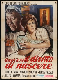 5p237 EL DERECHO DE NACER Italian 1p 1968 The Right to Be Born, art of scared mother & child!