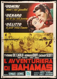 5p244 FLAME OF THE ISLANDS Italian 1p 1955 Yvonne De Carlo is a woman made for love, Howard Duff!