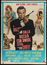 5p246 FROM RUSSIA WITH LOVE Italian 1p R1970s different art of Connery as James Bond + sexy girls!