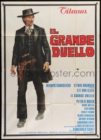 5p252 GRAND DUEL Italian 1p 1973 cool full-length art of cowboy Lee Van Cleef, spaghetti western!