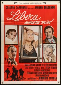 5p288 LIBERA MY LOVE Italian 1p 1975 Mos art of sexy Claudia Cardinale & her male co-stars!