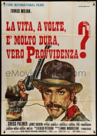 5p289 LIFE IS TOUGH, EH PROVIDENCE? Italian 1p 1972 Rodolfo Gasparri art of Tomas Milian with gun!