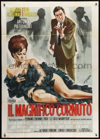 5p294 MAGNIFICENT CUCKOLD Italian 1p 1965 Symeoni art of sexy Claudia Cardinale in slinky dress!