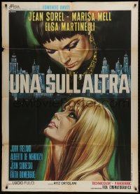 5p310 ONE ON TOP OF THE OTHER Italian 1p 1969 Lucio Fulci, art of sexy Mell & Martinelli by Casaro!