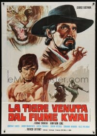 5p355 TIGER FROM RIVER KWAI Italian 1p 1975 George Eastman, cool kung fu art by Zanca!